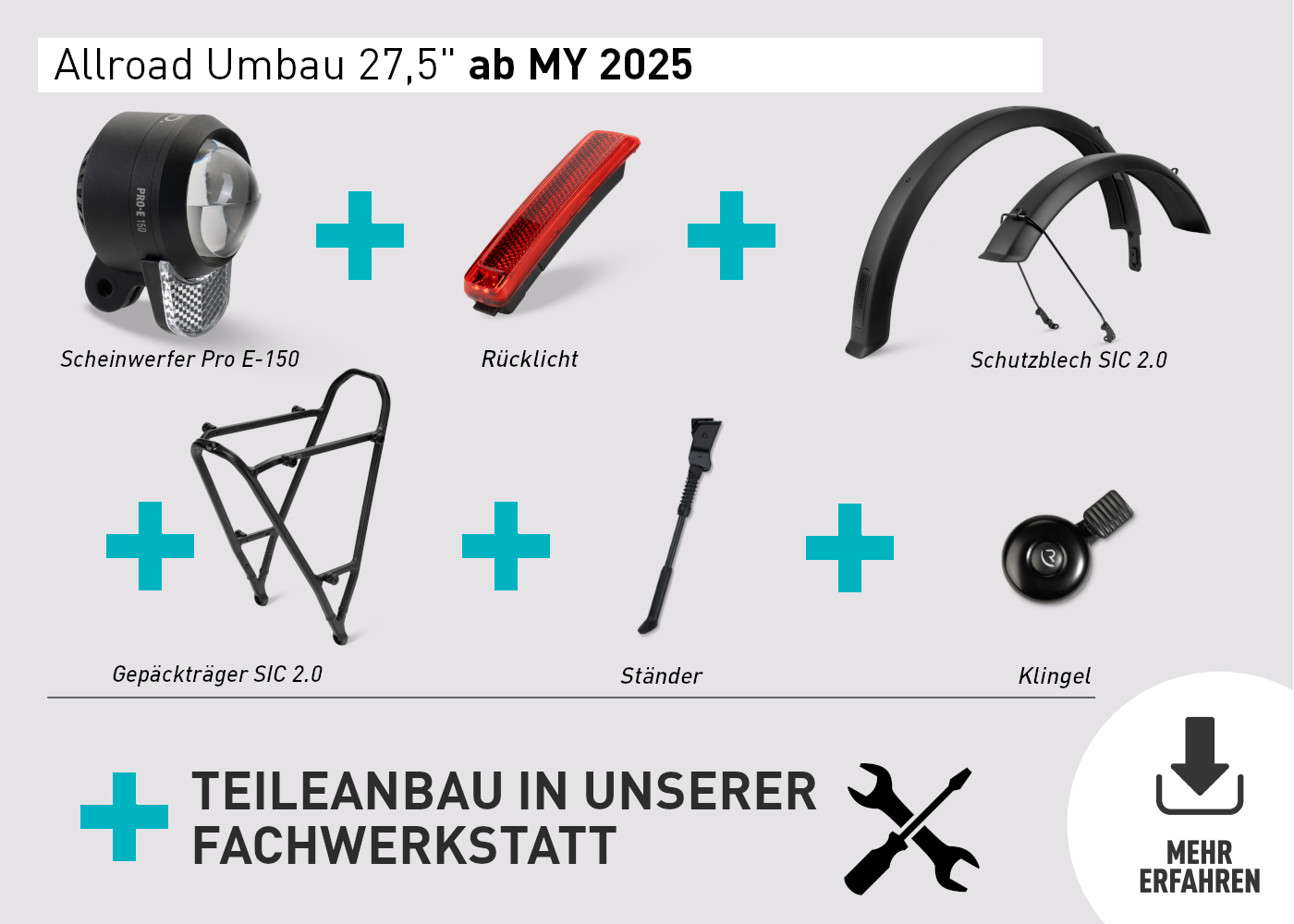 Allroad Umbau 27,5" ab 2025 / mit Gepäckträger