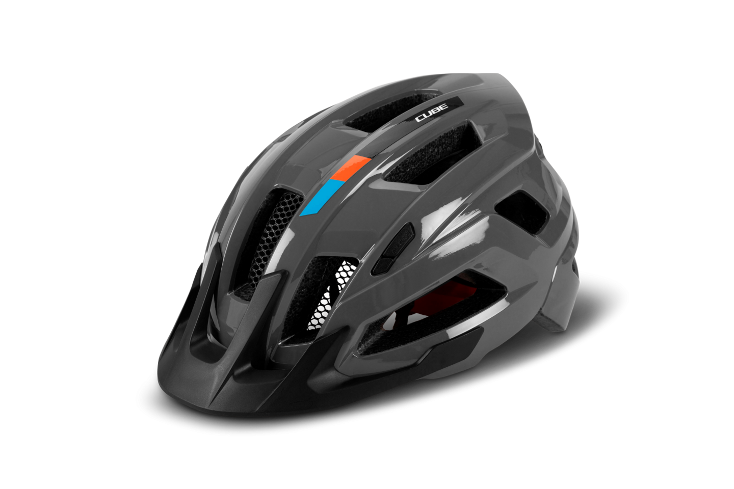 CUBE Helm STEEP X Actionteam  / glossy grey´n´orange L (57-62)