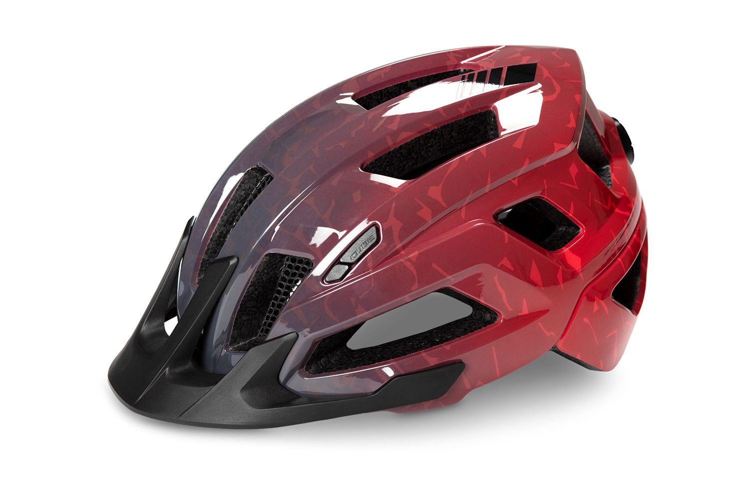 CUBE Helm STEEP  / glossy grey´n´red L (57-62)