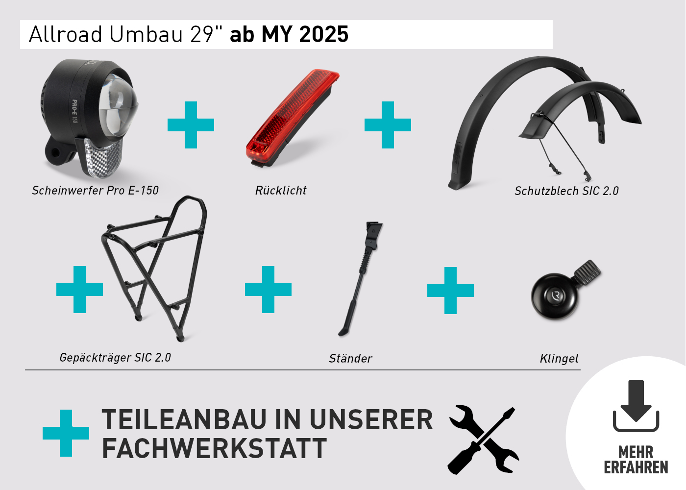 Allroad Umbau 29" ab 2025 / mit Gepäckträger